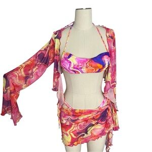 KAMARI Bikini Set and Cover Up Pink S